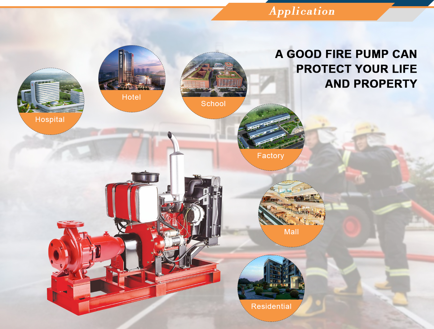 End Suction Booster Pump For Fire Fighting With Diesel Engine - Yaness