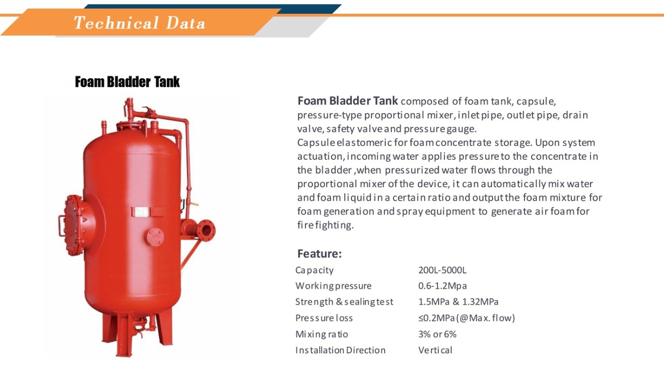vertical fire foam tank
